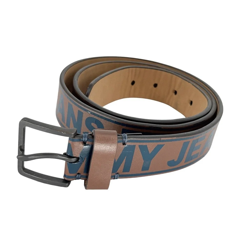 Tommy Hilfiger Tommy Jeans Logo‎ Belt Mens Large L 38-40 Brown Streetwear Y2K